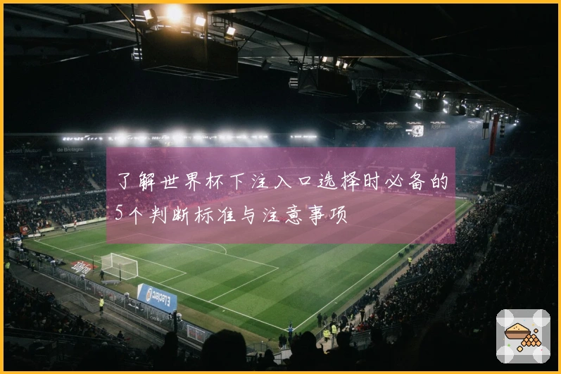 了解世界杯下注入口选择时必备的5个判断标准与注意事项